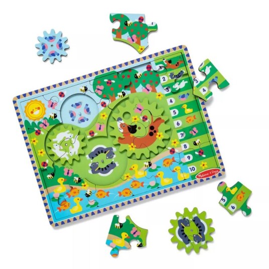Melissa & Doug Puslespill m. gear 24 brikker Let & finn Melissa & Doug Puslespill m. gear 24 brikker Let & finn