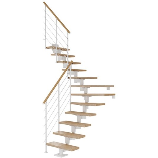 Dolle Cork L-trapp Hvit-style 6-lakkert Eik-13 - Loddret Høyde 259 315 Cm Dolle Cork L-trapp Hvit-style 6-lakkert Eik-13 - Loddret Høyde 259 315 Cm