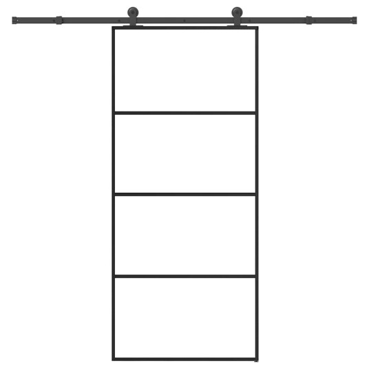 vidaXL Skyvedør med monteringssett 90x205 cm ESG glass og aluminium vidaXL Skyvedør med monteringssett 90x205 cm ESG glass og aluminium