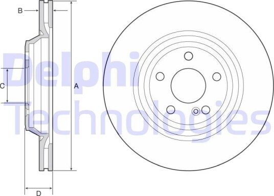 DELPHI BG4957C Bremseskive