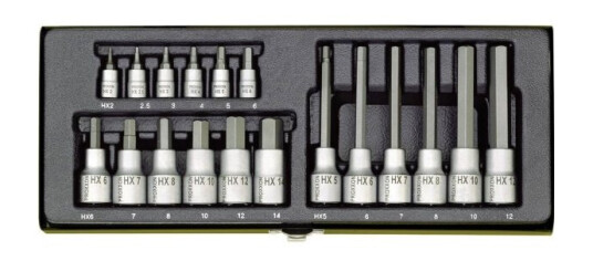 Proxxon Industrial Topnøgle-Bit-Sæt 1/4 (6,3 Mm), 1/2 (12,5 Mm) 18 Dele 23 100