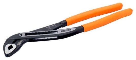 Bahco 6224D Vannpumpetang 250mm med Smale Kæber og PVC Dyppet Håndtak