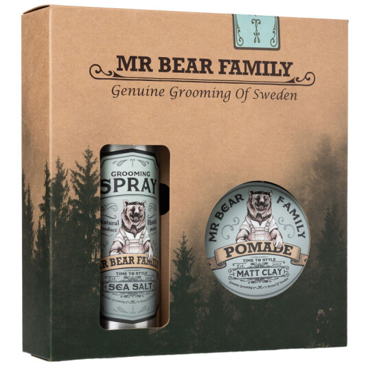 Mr Bear Family Kit Spray and Pomade Springwood 200+100ml