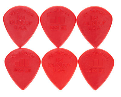 Dunlop Jazz Plectrums III XL Rød 6P Dunlop Jazz Plectrums III XL Rød 6P