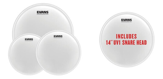 Evans Epp-Uv1-F Uv1 Coated Fusion Pack 10, 12, 14 + 14" Uv1 Coated Snare Batter