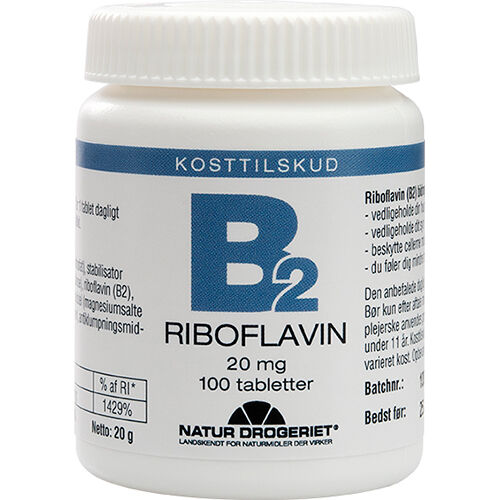 Natur Drogeriet Natur-Drogeriet Mega B2 Vitamin 20 Mg 100 Tabletter Natur Drogeriet Natur-Drogeriet Mega B2 Vitamin 20 Mg 100 Tabletter