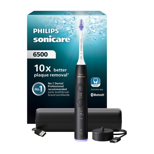 Philips Sonicare 6500 Elektrisk Tannbørste med Reiseetui - Svart Philips Sonicare 6500 Elektrisk Tannbørste med Reiseetui - Svart