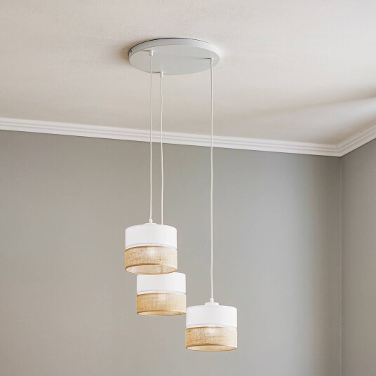 TK Lighting Hengelampe Linobianco rund t3 lyskilder