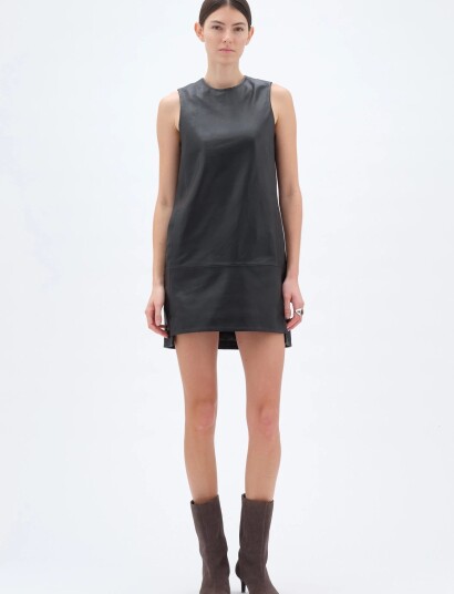 REMAIN Birger Christensen Mini Leather Dress Black 38 REMAIN Birger Christensen Mini Leather Dress Black 38