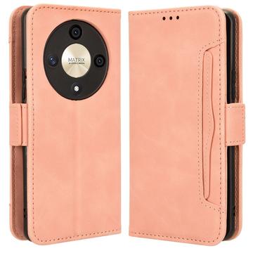 Honor Magic6 Lite/X9b Lommebok-deksel med Kortholder Rosa