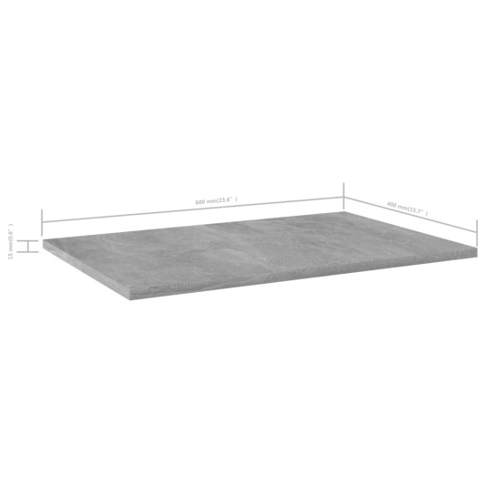 Hylleplater 4 stk betonggrå 60x40x1,5 cm sponplate 8720286245118 Hylleplater 4 stk betonggrå 60x40x1,5 cm sponplate 8720286245118