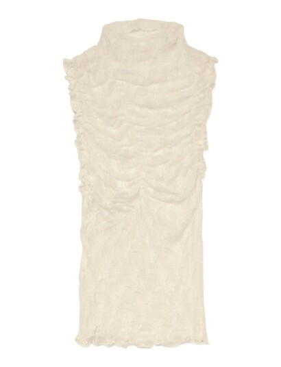 Vero Moda Vmlisa S/L High Neck Top Jrs Exp Sb4 - Cream - XS