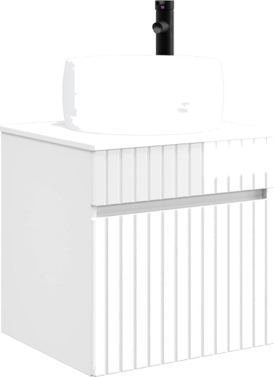 Vegghengt servantkommode Høgglans hvit 49 x 44,5 x 66 cm