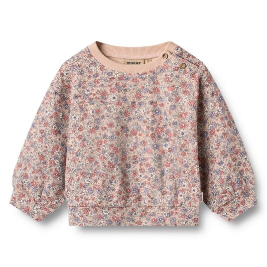 Wheat Sweatshirt L/S Lia – rose dust flowers   86