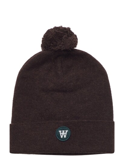 WOOD WOOD Kai Kids Pom Pom Beanie Brown ONE SIZE WOOD WOOD Kai Kids Pom Pom Beanie Brown ONE SIZE