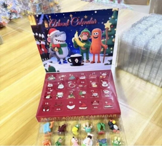 24 stk. adventskalender i italiensk stil \"Brainrot Tralalero Tralala\" \"Brainrot Meme\" haifigurer morsomme \"Brain,A[RM]