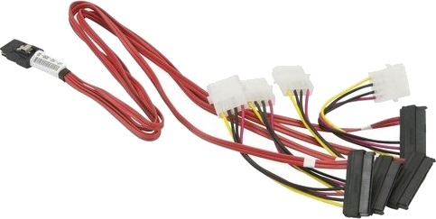 Supermicro Cbl-0309L, 0,6 M, Minisas, 4X Sas/Sata, Hankjønn/Hankjønn, Rød
