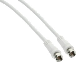 På Linje? Sat-Tilkoblingskabel 2X Skjermet 2X F-Kontakt >75Db Hvit 7M 69307