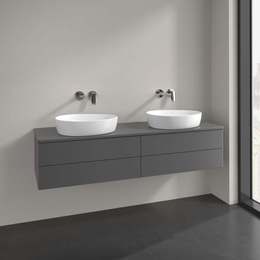 Villeroy & Boch Antao Servantskap med 4 skuffer 160x50x36 cm u/lys Antrasitt Matt