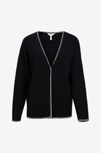 Object - Kardigan objReynard LS Stich - Svart Object - Kardigan objReynard LS Stich - Svart