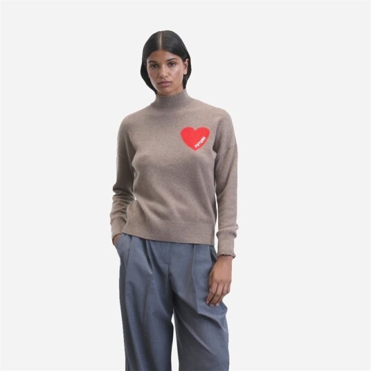 From Future Heart Turtle Neck Sweater Taupe From Future Heart Turtle Neck Sweater Taupe
