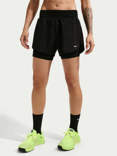 Nike One Dri Fit High Rise 2in1 Shorts Sort XXL