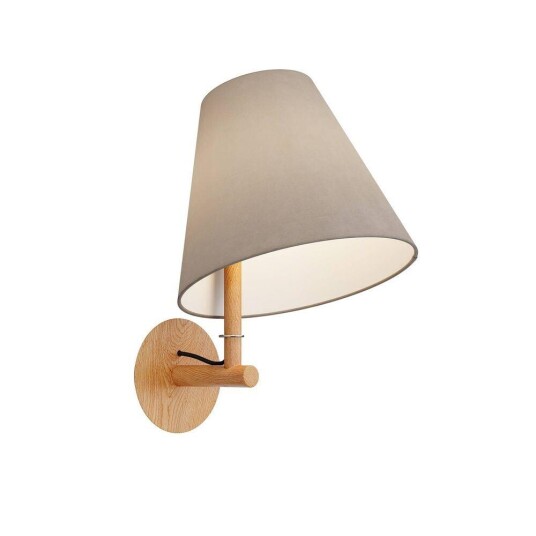 Lucande Jinda vegglampe, trestamme, fløyelsgrå