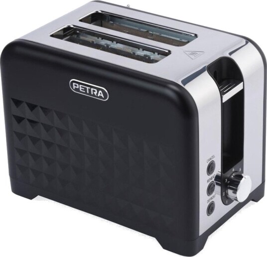Petra PT6104 Brødrister - 2 skiver, 7 innstillinger, 930W - Svart