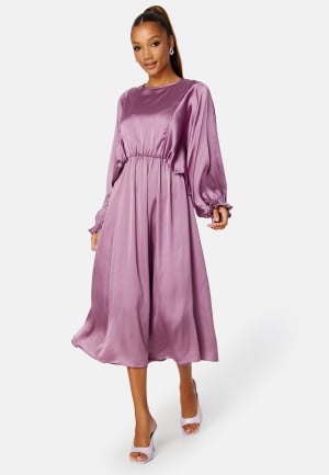 Bubbleroom Occasion Khrista Satin Dress Dark Purple L