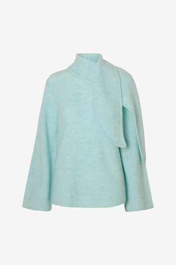 Selected FEMME   Pullover slfLlulu LS Bow Knit   Blå