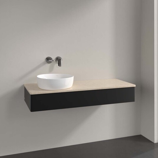 Villeroy & Boch Antao Servantskap med 1 skuff 120x50x19 cm m/lys Sort Matt/Crème