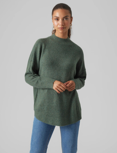 Vero Moda Vmplaza Ls Highnck Long Pullover Ga Noos - Green - M