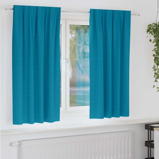 Gardiner med gardiner 2 pcs Turkis 175x140cm Polyester