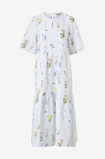 Jumperfabriken Kjole i lin Fabienne Dress Hvit