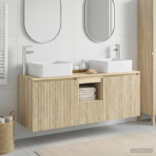 vidaXL Baderomsskapsett 3 stk. Sonoma eik 49,5 x 41 x 63 cm vidaXL Baderomsskapsett 3 stk. Sonoma eik 49,5 x 41 x 63 cm