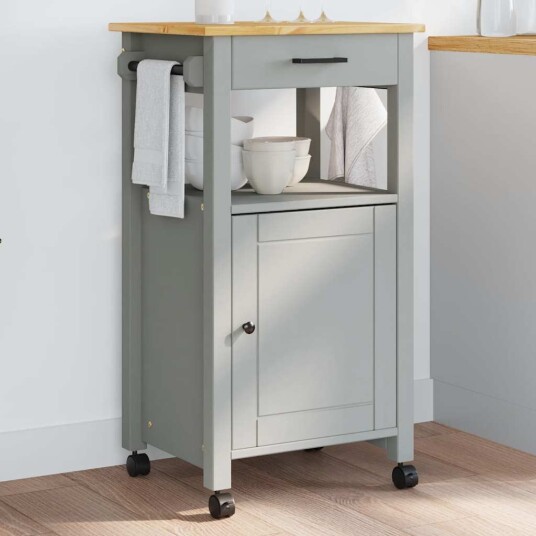 Kjøkkenvogn MONZA 48x40x90 cm heltre furu 376089 Kjøkkenvogn MONZA 48x40x90 cm heltre furu 376089
