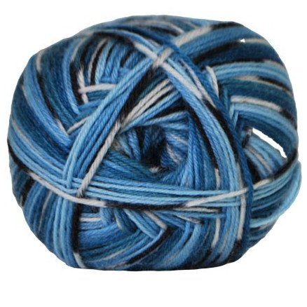 Hjertegarn Aloe Sockwool Strømpegarn 5090 Blå/Hvit/Svart