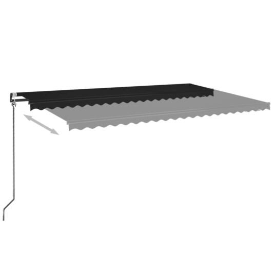 vidaXL Automatisk markise med vindsensor og LED 500x350 cm antrasitt