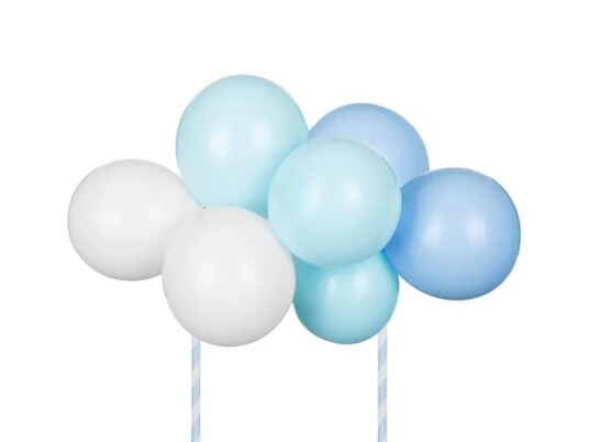 Blå Kakedekorasjon med små Ballonger DIY