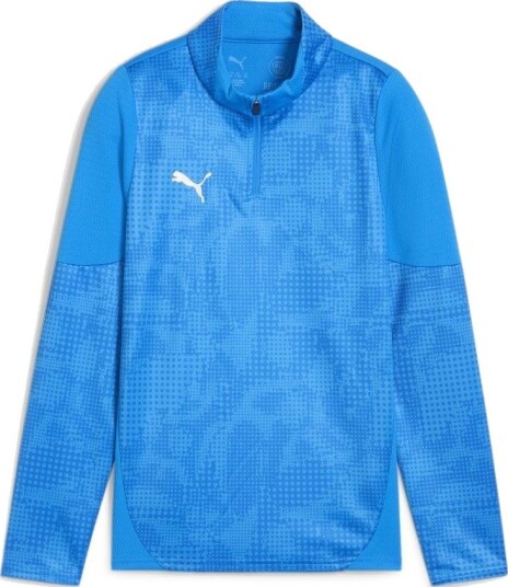 PUMA Treningsskjorte teamCUP 1/4 glidelås blå/PUMA Sølv Barn størrelse 128 cm