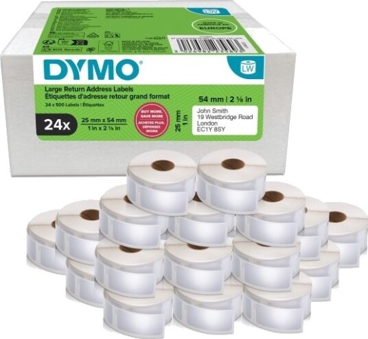Dymo 2223589 Hvit Papir Forest Stewardship Council Fsc 5,4 Cm 2,5 Cm 12000 Stykker