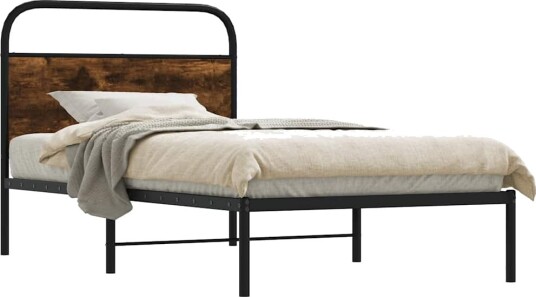 Sengeramme uten madrass røkt eik 100x190 cm konstruert tre 8721158562975