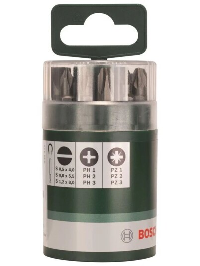 Bosch 10-delers sett skrutrekkerbits standard, blandet (S, PH, PZ) Universalholder, magnetisk; S0,5 x 4,0; S0,8x5,5; S1,2 x 8,0; PH1; PH2; PH3; PZ1; PZ2; PZ3; 25 mm Bosch 10-delers sett skrutrekkerbits standard, blandet (S, PH, PZ) Universalholder, magnetisk; S0,5 x 4,0; S0,8x5,5; S1,2 x 8,0; PH1; PH2; PH3; PZ1; PZ2; PZ3; 25 mm