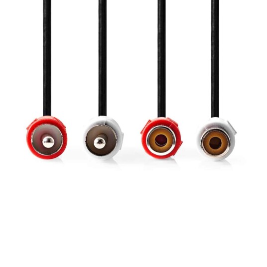 Nedis 5m Stereo RCA Lydkabel Nikkel Belagt Rund Sort Nedis 5m Stereo RCA Lydkabel Nikkel Belagt Rund Sort