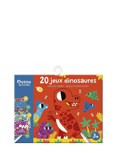Auzou Activity Cards - 20 Dinosaur Games - Red - ONE SIZE