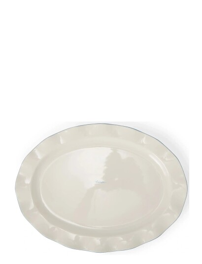 Lexington Home Stoneware Wavy Oval Platter - Cream - ONE SIZE Lexington Home Stoneware Wavy Oval Platter - Cream - ONE SIZE