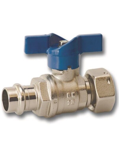 Pettinaroli Heavyduty fullway ball valve with press fitting end and swiv Pettinaroli Heavyduty fullway ball valve with press fitting end and swiv