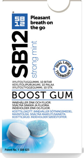 SB12 Boost Tyggegummi Strong Mint 10 stk