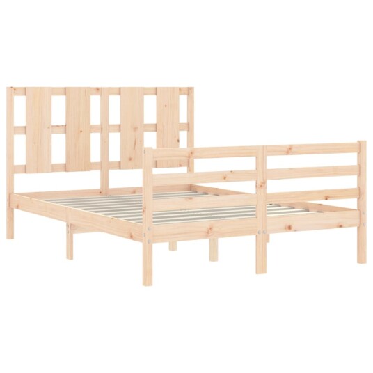 vidaXL Sengeramme med hodegavl 140x190 cm heltre 8720845992668