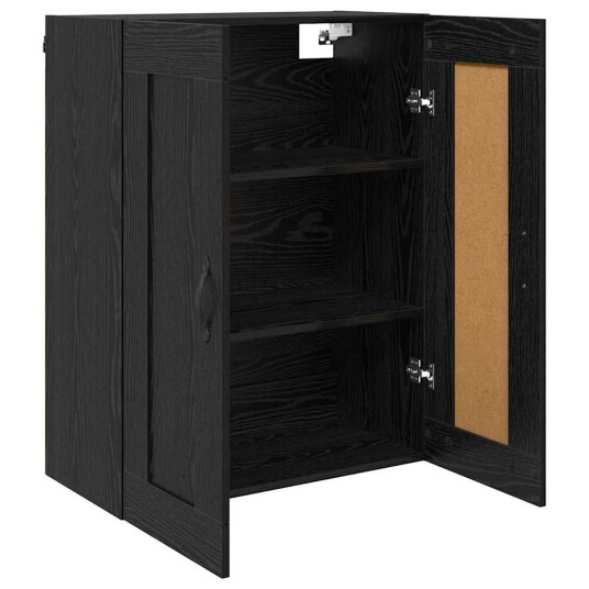 Veggskap Svart Eik 69,5 x 34 x 90 cm Konstruert tre